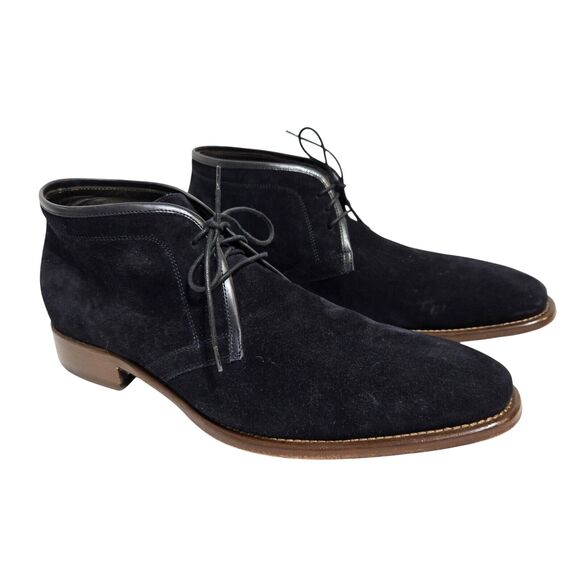 JOHNSTON‎ & MURPHY COLLECTION Mens CHUKKA Boots Size 10.5M Dark Blue Suede Ankle